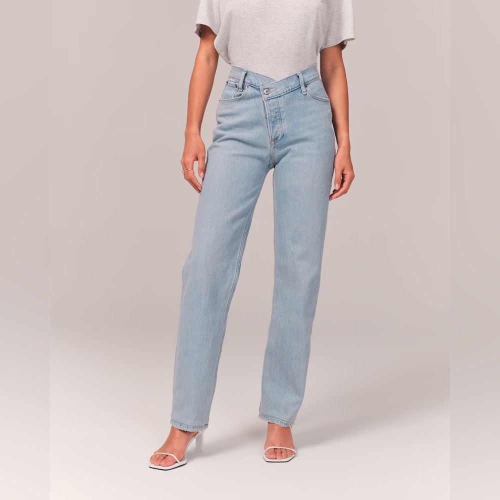 Abercrombie & Fitch The Dad High Rise Jeans Criss Cross waist